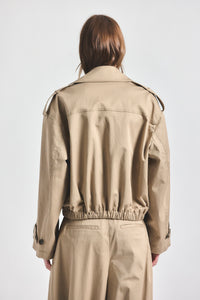 Emilio Cropped Trench Coat - Latte