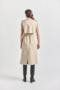Reign Sleeveless Trench Dress - Oyster Gray