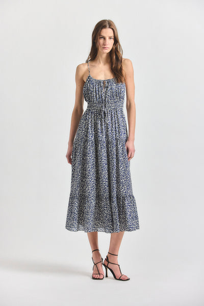 Abigail Maxi Dress - Marshmallow Navy – Derek Lam