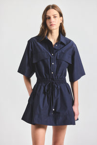 Sabrina Short Sleeve Shirt Dress - Dark Navy