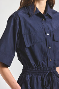 Sabrina Short Sleeve Shirt Dress - Dark Navy