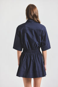 Sabrina Short Sleeve Shirt Dress - Dark Navy