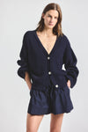 Weston Cropped Cardigan - Navy