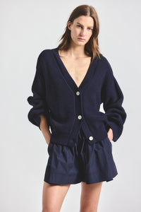 Weston Cropped Cardigan - Navy