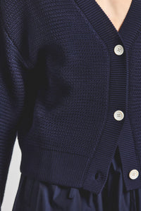 Weston Cropped Cardigan - Navy