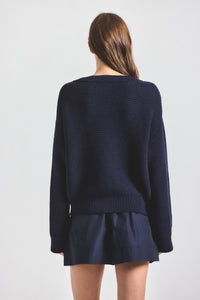 Weston Cropped Cardigan - Navy