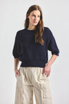 Madison Short Sleeve Sweater - Navy