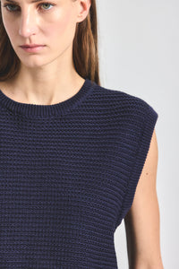 Vivienne Sleeveless Sweater - Navy