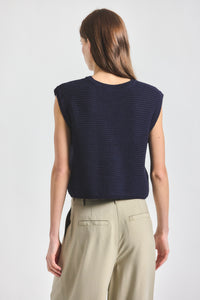 Vivienne Sleeveless Sweater - Navy