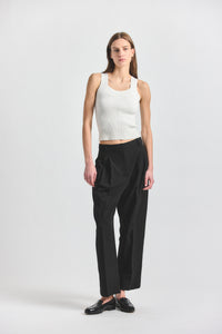 Asher Pleated Suiting Trouser - BLACK