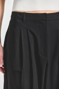 Asher Pleated Suiting Trouser - BLACK