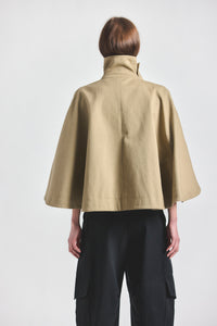 Collins Belted Capelet - KHAKI