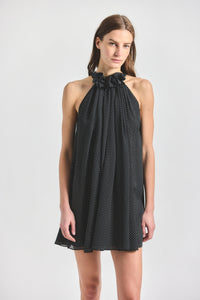 Sadie Trapeze Mini Dress - BLACK/MARSHMALLOW