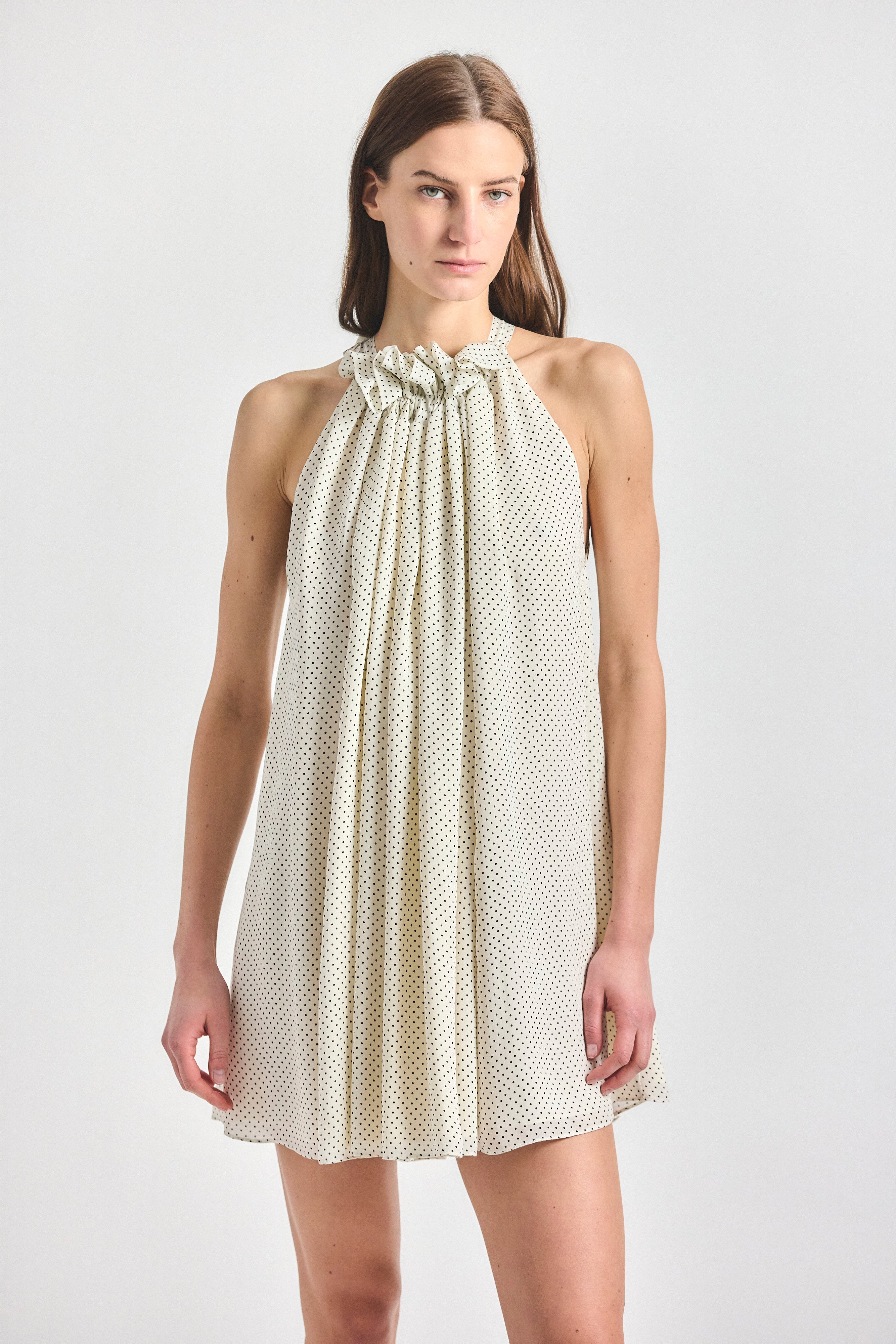 Sadie Trapeze Mini Dress - MARSHMALLOW BLACK – Derek Lam