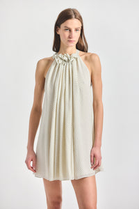 Sadie Trapeze Mini Dress - MARSHMALLOW BLACK