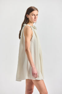 Sadie Trapeze Mini Dress - MARSHMALLOW BLACK