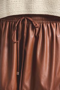 Louise Faux Leather Short - CAPPUCCINO