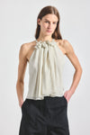 Paisley Trapeze Top - MARSHMALLOW BLACK