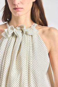 Paisley Trapeze Top - MARSHMALLOW BLACK