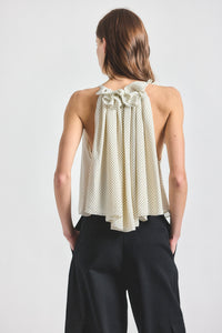 Paisley Trapeze Top - MARSHMALLOW BLACK