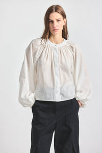 Zoey Balloon Sleeve Top - MARSHMALLOW