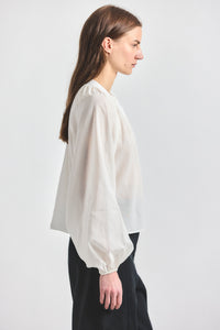 Zoey Balloon Sleeve Top - MARSHMALLOW