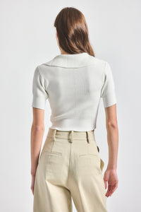 Antonella Short Sleeve Knit - MARSHMALLOW