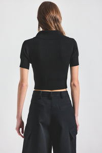 Antonella Short Sleeve Knit - BLACK