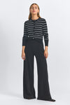 Tempest Wide Leg Knit Trouser-Black