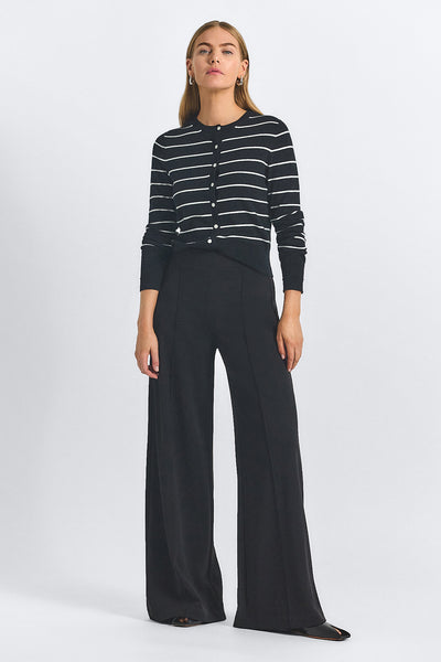 Tempest Wide Leg Knit Trouser - Black – Derek Lam