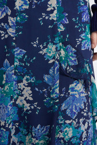 Orla Floral Tapestry Print Skirt-Navy/Jade/Ecru