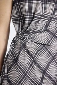 Adelita Satin Dress - Black/Shark/Ecru