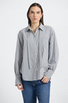 Edeline Striped Poplin Shirt - Grey/White