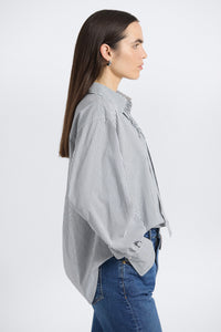 Edeline Striped Poplin Shirt - Grey/White