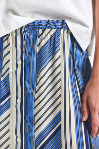 Ravenna Button Front Skirt - Navy/Ecru/Ultramarine/White