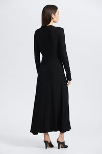 Avise Draped Dress - Black