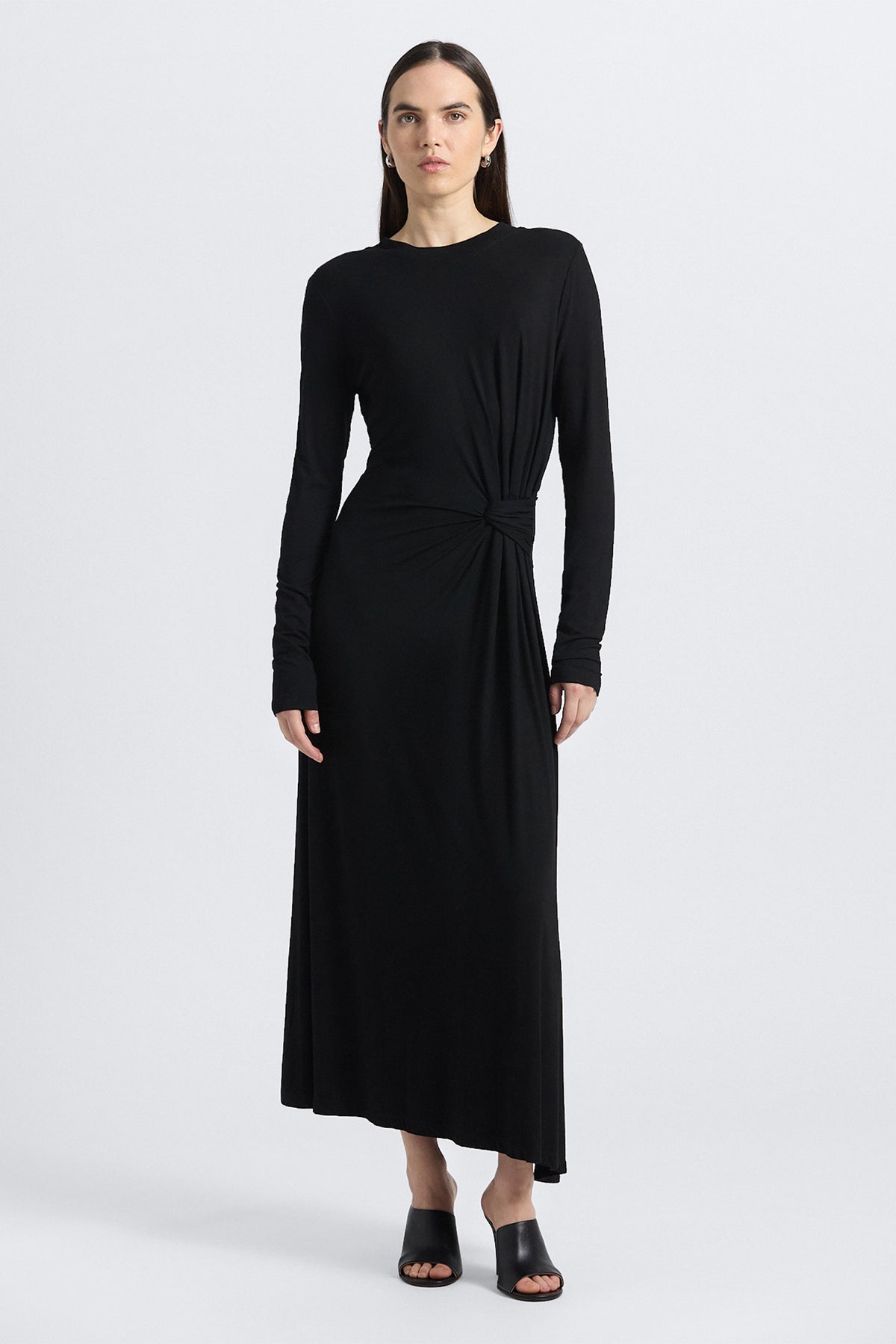 Avise Draped Dress - Black – Derek Lam