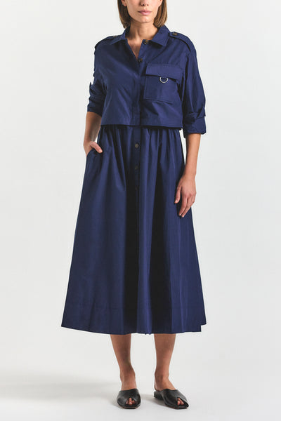 Janine Trench Dress - Navy – Derek Lam