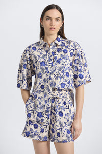 Belen Pull On Short - French Blue Multi