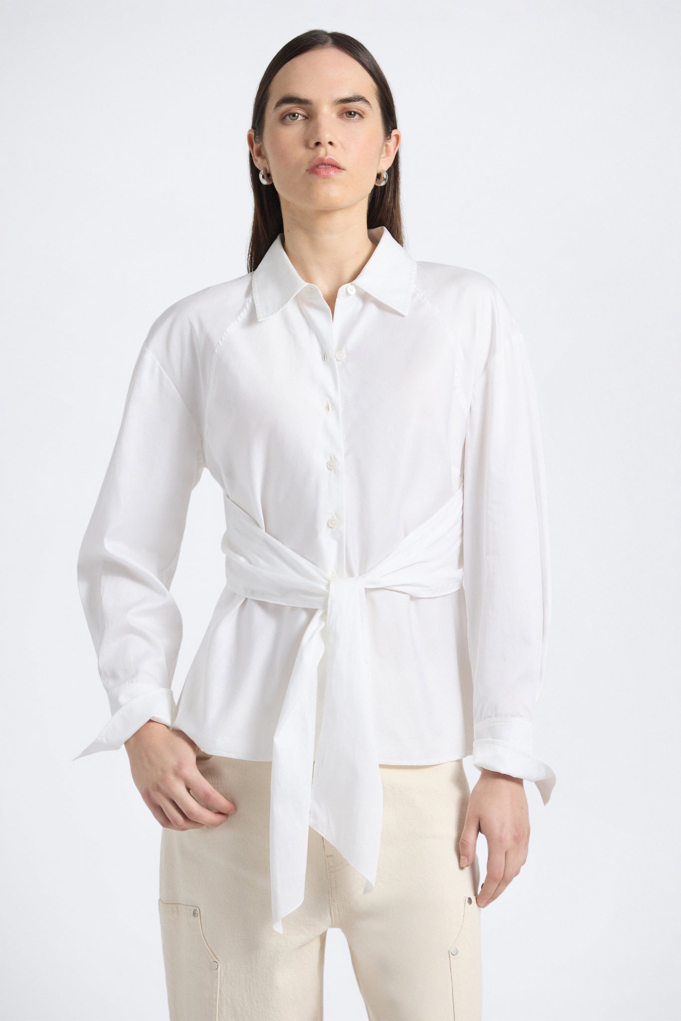 Carmine Wrap Top - White – Derek Lam