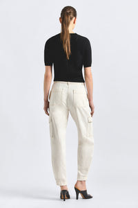 Amare Relaxed Fit Cargo Pant - Soft White Wash