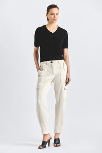 Amare Relaxed Fit Cargo Pant - Soft White Wash