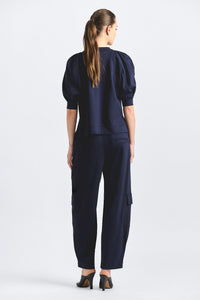 Kamaria Pull On Cargo Pant - Dark Navy