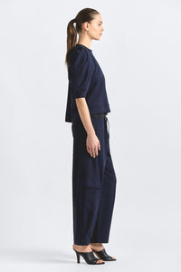 Kamaria Pull On Cargo Pant - Dark Navy