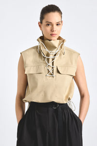 Solara Sleeveless Anorak - Safari