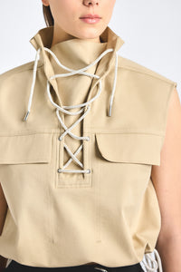 Solara Sleeveless Anorak - Safari