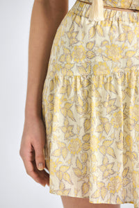 Thalina Mini Skirt - Valiase Yellow Floral