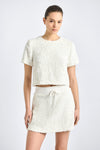 Mara Sequin Boucle Skirt - Blanc De Blanc