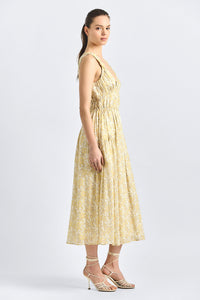 Sorrel Midi Dress - Valiase Yellow Floral