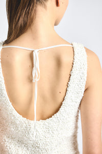 Ailani Paillette Boucle Scoop Back Tank Dress - Blanc De Blanc